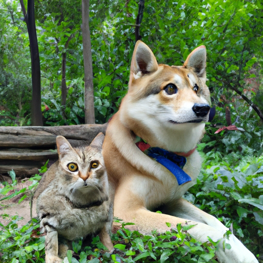 一直狸花猫和一只柴犬(1张)